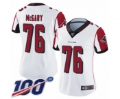 Women's Atlanta Falcons #76 Kaleb McGary White Vapor Untouchable Limited Player 100th Season Football Jersey