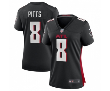 Women's Atlanta Falcons #8 Kyle Pitts Nike Black 2021 NFL Draft First Round Pick Player Game Jersey