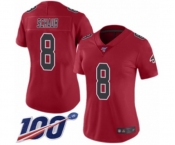 Women's Atlanta Falcons #8 Matt Schaub Limited Red Rush Vapor Untouchable 100th Season Football Jersey