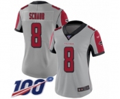Women's Atlanta Falcons #8 Matt Schaub Limited Silver Inverted Legend 100th Season Football Jersey