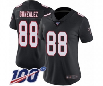 Women's Atlanta Falcons #88 Tony Gonzalez Black Alternate Vapor Untouchable Limited Player 100th Season Football Jersey