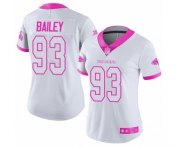 Women's Atlanta Falcons #93 Allen Bailey Limited White Pink Rush Fashion Football Jersey