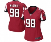 Women's Atlanta Falcons #98 Takkarist McKinley Game Red Team Color Football Jersey