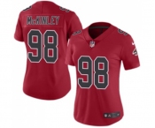 Women's Atlanta Falcons #98 Takkarist McKinley Limited Red Rush Vapor Untouchable Football Jersey