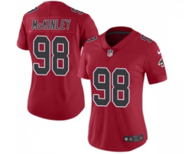 Women's Atlanta Falcons #98 Takkarist McKinley Limited Red Rush Vapor Untouchable Football Jersey