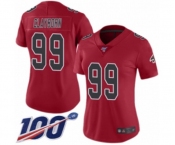 Women's Atlanta Falcons #99 Adrian Clayborn Limited Red Rush Vapor Untouchable 100th Season Football Jersey