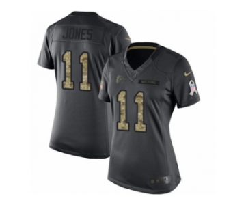 Women's Nike Atlanta Falcons #11 Julio Jones Limited Black 2016 Salute to Service NFL Jersey