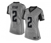 Women's Nike Atlanta Falcons #2 Matt Ryan Gray Stitched NFL Limited Gridiron Gray Jersey