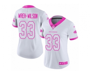 Women's Nike Atlanta Falcons #33 Blidi Wreh-Wilson Limited White Pink Rush Fashion NFL Jersey