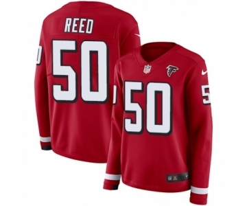 Women's Nike Atlanta Falcons #50 Brooks Reed Limited Red Therma Long Sleeve NFL Jersey