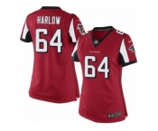 Women's Nike Atlanta Falcons #64 Sean Harlow Limited Red Team Color NFL Jersey