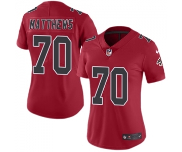 Women's Nike Atlanta Falcons #70 Jake Matthews Limited Red Rush Vapor Untouchable NFL Jersey