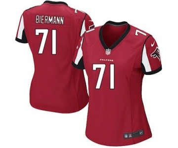Women's Nike Atlanta Falcons #71 Kroy Biermann Game Red Team Color NFL Jersey