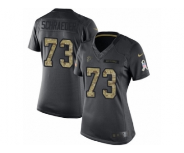 Women's Nike Atlanta Falcons #73 Ryan Schraeder Limited Black 2016 Salute to Service NFL Jersey