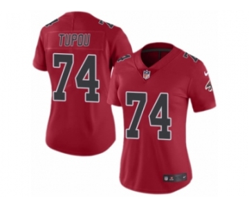 Women's Nike Atlanta Falcons #74 Tani Tupou Limited Red Rush NFL Jersey