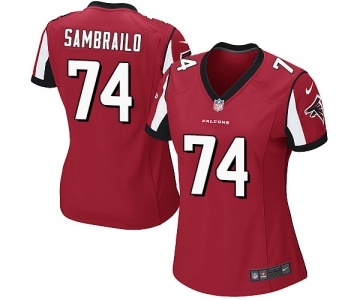 Women's Nike Atlanta Falcons #74 Ty Sambrailo Game Red Team Color NFL Jersey