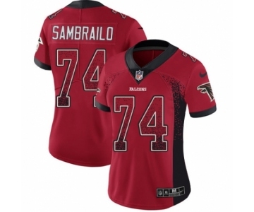 Women's Nike Atlanta Falcons #74 Ty Sambrailo Limited Red Rush Drift Fashion NFL Jersey