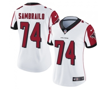 Women's Nike Atlanta Falcons #74 Ty Sambrailo White Vapor Untouchable Limited Player NFL Jersey