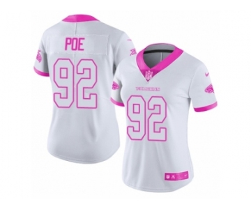 Women's Nike Atlanta Falcons #92 Dontari Poe Limited White Pink Rush Fashion NFL Jersey