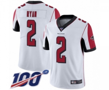Youth Atlanta Falcons #2 Matt Ryan White Vapor Untouchable Limited Player 100th Season Football Jersey