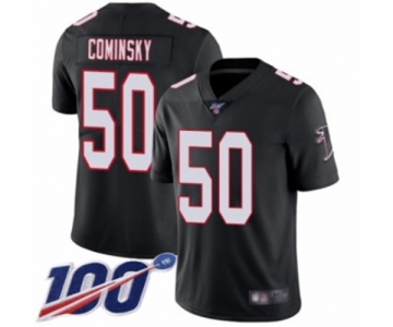 Youth Atlanta Falcons #50 John Cominsky Black Alternate Vapor Untouchable Limited Player 100th Season Football Jersey