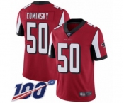 Youth Atlanta Falcons #50 John Cominsky Red Team Color Vapor Untouchable Limited Player 100th Season Football Jersey