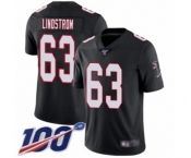 Youth Atlanta Falcons #63 Chris Lindstrom Black Alternate Vapor Untouchable Limited Player 100th Season Football Jersey