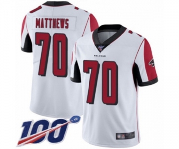 Youth Atlanta Falcons #70 Jake Matthews White Vapor Untouchable Limited Player 100th Season Football Jersey