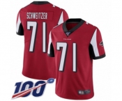 Youth Atlanta Falcons #71 Wes Schweitzer Red Team Color Vapor Untouchable Limited Player 100th Season Football Jersey