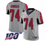 Youth Atlanta Falcons #74 Ty Sambrailo Limited Silver Inverted Legend 100th Season Football Jersey