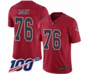 Youth Atlanta Falcons #76 Kaleb McGary Limited Red Rush Vapor Untouchable 100th Season Football Jersey