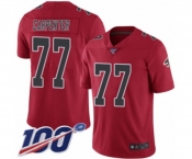 Youth Atlanta Falcons #77 James Carpenter Limited Red Rush Vapor Untouchable 100th Season Football Jersey