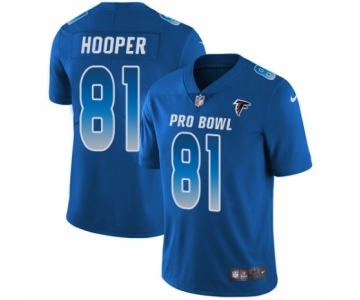 Youth Atlanta Falcons #81 Austin Hooper Limited Royal Blue NFC 2019 Pro Bowl Football Jersey