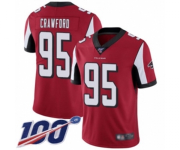 Youth Atlanta Falcons #95 Jack Crawford Red Team Color Vapor Untouchable Limited Player 100th Season Football Jersey