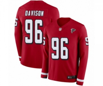 Youth Atlanta Falcons #96 Tyeler Davison Limited Red Therma Long Sleeve Football Jersey