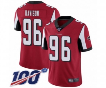 Youth Atlanta Falcons #96 Tyeler Davison Red Team Color Vapor Untouchable Limited Player 100th Season Football Jersey