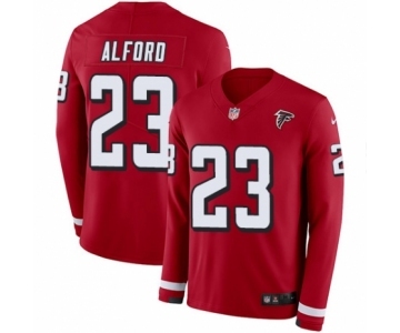 Youth Nike Atlanta Falcons #23 Robert Alford Limited Red Therma Long Sleeve NFL Jersey