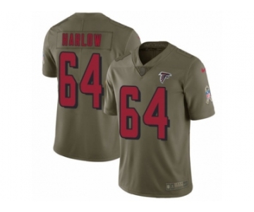 Youth Nike Atlanta Falcons #64 Sean Harlow Limited Olive 2017 Salute to Service NFL Jersey