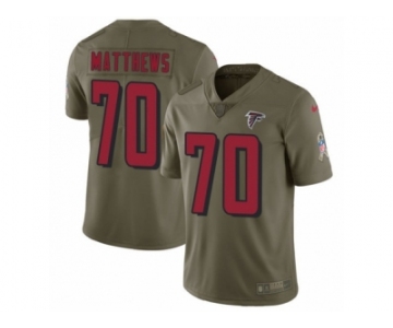 Youth Nike Atlanta Falcons #70 Jake Matthews Limited Olive 2017 Salute to Service NFL Jersey