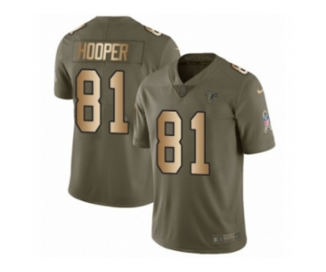 Youth Nike Atlanta Falcons #81 Austin Hooper Limited Olive Gold 2017 Salute to Service NFL Jersey