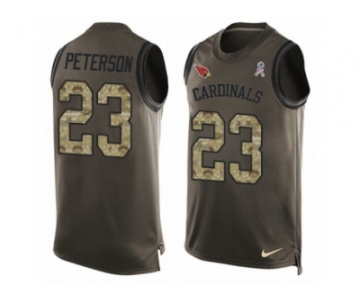 Men Nike Arizona Cardinals #23 Adrian Peterson Limited Green Salute to Service Tank Top NFL Jersey