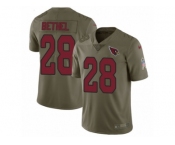 Men Nike Arizona Cardinals #28 Justin Bethel Limited Olive 2017 Salute to Service NFL Jersey