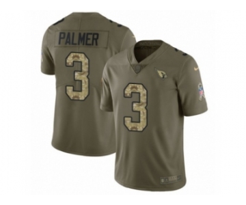 Men Nike Arizona Cardinals #3 Carson Palmer Limited Olive Camo 2017 Salute to Service NFL Jersey