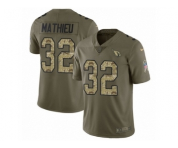 Men Nike Arizona Cardinals #32 Tyrann Mathieu Limited Olive Camo 2017 Salute to Service NFL Jersey
