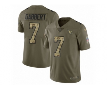 Men Nike Arizona Cardinals #7 Blaine Gabbert Limited Olive Camo 2017 Salute to Service NFL Jersey