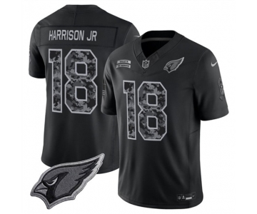 Men's Arizona Cardinals #18 Marvin Harrison Jr. Black 2026 F.U.S.E. Salute to Service Limited Football Stitched Jersey