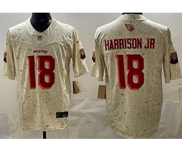Men's Arizona Cardinals #18 Marvin Harrison Jr Limited Cream Rivalries FUSE Vapor Jersey