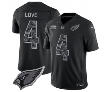Men's Arizona Cardinals #4 Jeremiyah Love Black 2026 F.U.S.E. Salute to Service Limited Football Stitched Jersey