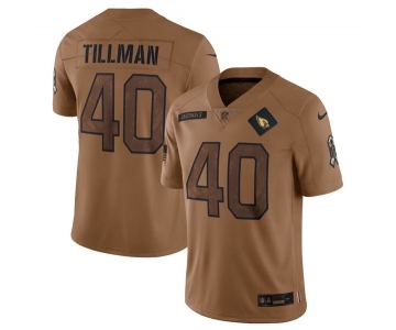 Men's Arizona Cardinals #40 Pat Tillman 2023 Brown Salute To Service Limited Football Stitched Jersey