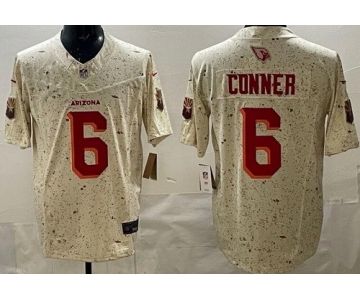 Men's Arizona Cardinals #6 James Conner Limited Cream Rivalries FUSE Vapor Jersey
